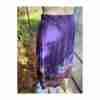 Vintage 80s Ann Stevens Pleated Midi Skirt Purple Floral Art Print Sz 12 - Image 4