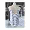 Reitman's T-Strap Tank Top White Blue Wide Crotchet Straps Sz S - Image 4