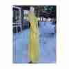 70s Sunshine Yellow Maxi Dress Empire Waist White Daisy Applique Balloon Sleeve - Image 10