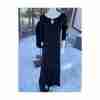 90s Long Tall Sally Black Knit Maxi Dress 3/4 Sleeve Keyhole Sz 14 Minimalist Witchy - Image 3