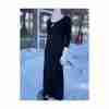 90s Long Tall Sally Black Knit Maxi Dress 3/4 Sleeve Keyhole Sz 14 Minimalist Witchy - Image 4
