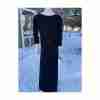 90s Long Tall Sally Black Knit Maxi Dress 3/4 Sleeve Keyhole Sz 14 Minimalist Witchy - Image 6