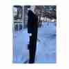 90s Long Tall Sally Black Knit Maxi Dress 3/4 Sleeve Keyhole Sz 14 Minimalist Witchy - Image 7