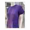 Vintage 50s Shift Dress Mod Purple Waffle Knit Short Sleeve Pockets - Image 2
