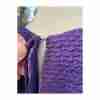 Vintage 50s Shift Dress Mod Purple Waffle Knit Short Sleeve Pockets - Image 9