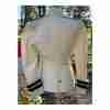 80s Thierry Mugler Military Blazer Cream Navy Gold Notch Collar Designer S/M - Image 9
